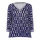 ELENA MIRO PRINTED V-NECK SWEATER BLUE