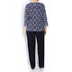 ELENA MIRO PRINTED V-NECK SWEATER BLUE