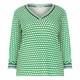 ELENA MIRO PRINTED V-NECK SWEATER GREEN