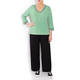 ELENA MIRO PRINTED V-NECK SWEATER GREEN
