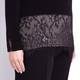 ELENA MIRO BLACK SWEATER WITH LACE HEM