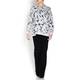 ELENA MIRO PRINT SILVER LUREX INTARSIA SWEATER 