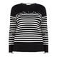 ELENA MIRO HIBISCUS FLOWER BRETON SWEATER BLACK