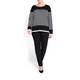 ELENA MIRO HIBISCUS FLOWER BRETON SWEATER BLACK