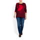 ELENA MIRO RED ABSTRACT PRINT SWEATER