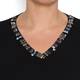 ELENA MIRO BLACK EMBELLISHED V-NECK SWEATER