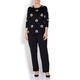 ELENA MIRO INTARSIA SWEATER SEQUIN GRID BLACK