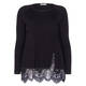 ELENA MIRO SWEATER LACE HEM GRAPHITE