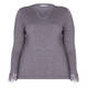 ELENA MIRO LACE CUFF SWEATER GREY