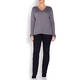 ELENA MIRO LACE CUFF SWEATER GREY