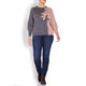 ELENA MIRO INTARSIA SWEATER OPTIONAL COWL 