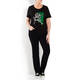 ELENA MIRO SEQUIN EMBELLISHED T-SHIRT BLACK