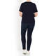 ELENA MIRO SEQUIN EMBELLISHED T-SHIRT NAVY