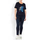 ELENA MIRO SEQUIN EMBELLISHED T-SHIRT NAVY