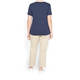 ELENA MIRO FLORAL EMBROIDERED NAVY T-SHIRT
