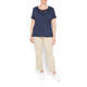 ELENA MIRO FLORAL EMBROIDERED NAVY T-SHIRT