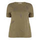 ELENA MIRO KHAKI BEADED EMBROIDERED T-SHIRT