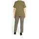 ELENA MIRO KHAKI BEADED EMBROIDERED T-SHIRT