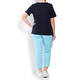 ELENA MIRO COTTON T-SHIRT WITH PRINTED FRONT NAVY