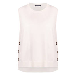 Elena Miro Knit Tank Top Cream  - Plus Size Collection