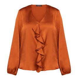 Elena Miro Crepe de Chine Top Cinnamon  - Plus Size Collection