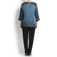 ELENA MIRO teal silk satin TOP