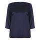 ELENA MIRO DARK BLUE SILK SATIN TUNIC