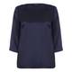 ELENA MIRO DARK BLUE SILK SATIN TUNIC