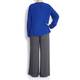 ELENA MIRO cobalt blue crepe tunic TOP