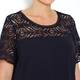 ELENA MIRO NAVY CROCHET DETAIL TOP