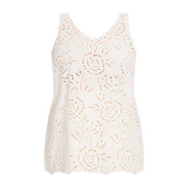 Elena Miro Broderie Anglaise Top White   - Plus Size Collection