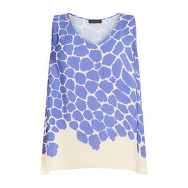 Elena Miro Pebble Print Top Blue - Plus Size Collection