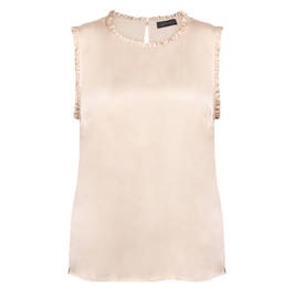Elena Miro Cream Vest with Frill Detail  - Plus Size Collection