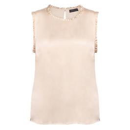 Elena Miro Cream Vest with Frill Detail  - Plus Size Collection
