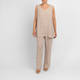 Elena Miro Pinstripe Top Camel and White 