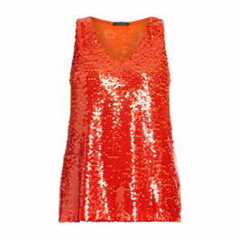 Elena Miro Sequin Top Orange - Plus Size Collection
