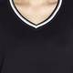 ELENA MIRO BLACK STRIPE JERSEY V-NECK TOP 