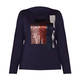 ELENA MIRO JERSEY TOP SEQUIN FRONT NAVY
