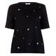 ELENA MIRO PEARL AND DIAMANTE EMBELLISHED T-SHIRT BLACK