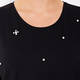 ELENA MIRO PEARL AND DIAMANTE EMBELLISHED T-SHIRT BLACK