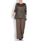 ELENA MIRO CHECK PALAZZO TROUSER CHOCOLATE