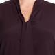 ELENA MIRO aubergine crepe front TOP with tie detail
