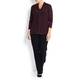 ELENA MIRO aubergine crepe front TOP with tie detail
