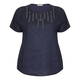 ELENA MIRO EMBELLISHED LINEN TOP NAVY