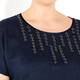 ELENA MIRO EMBELLISHED LINEN TOP NAVY