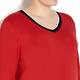 ELENA MIRO red v-neck contrast edge TOP