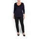 ELENA MIRO NAVY APPLIQUE TOP