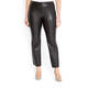 ELENA MIRO FAUX LEATHER ANKLE GRAZER TROUSER CHOCOLATE