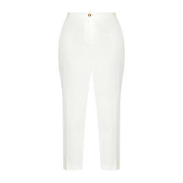 Elena Miro Cotton Gaberine Trousers White - Plus Size Collection