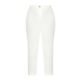 Elena Miro Cotton Gaberine Trousers White - Plus Size Collection